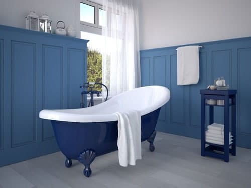 camaieu bleu et blanc salle de bain 