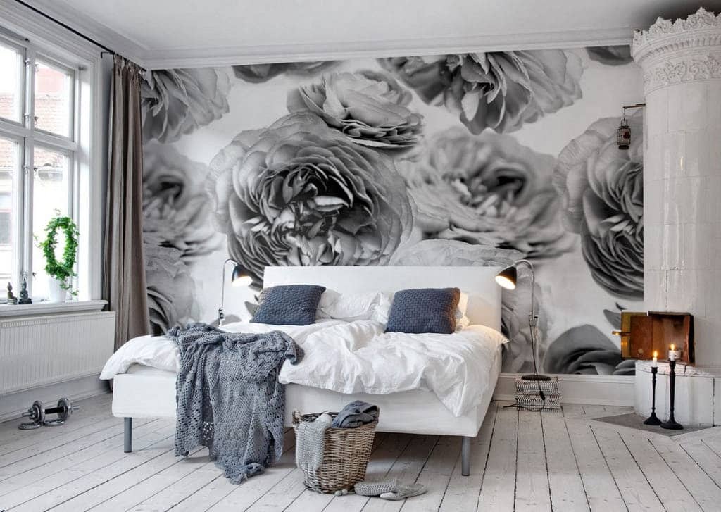 chambre gris et blanc