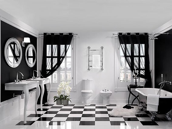 salle de bain noir et blanc 