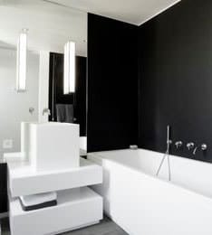 salle de bain peinture noir et blanc 