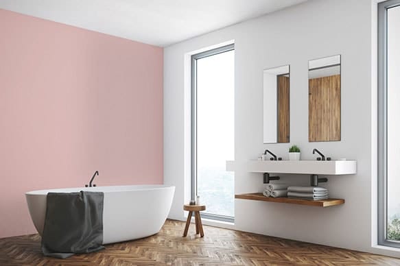 salle de bain rose 
