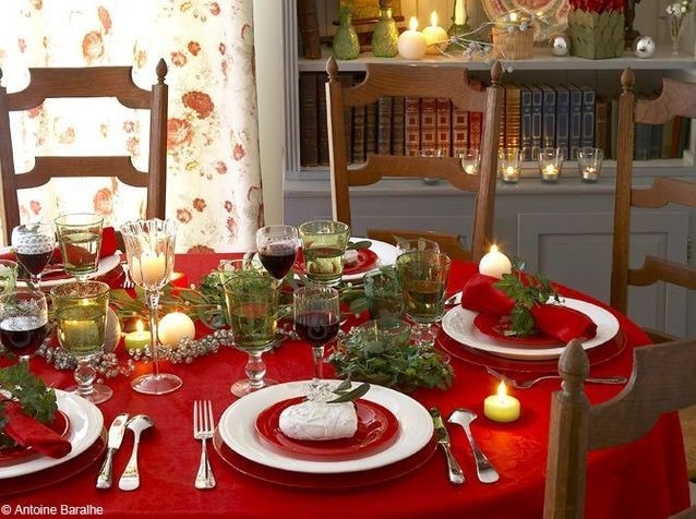 Table rouge de Noël 