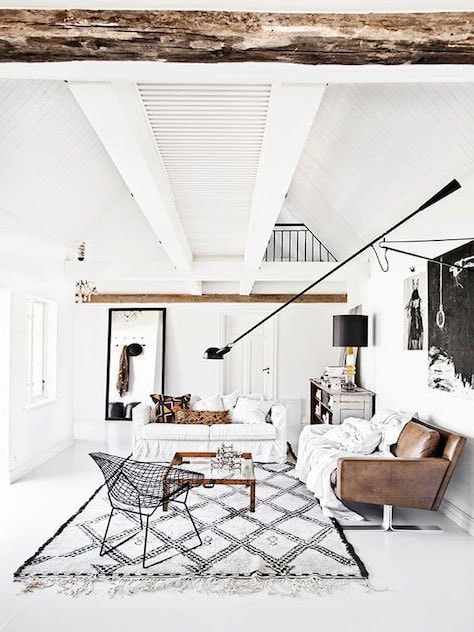 Salon blanc et bois style scandinave 