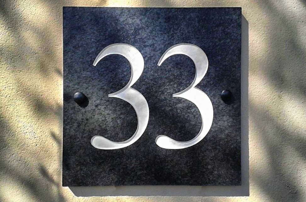 Plaque de numéro de rue, numéro de maison