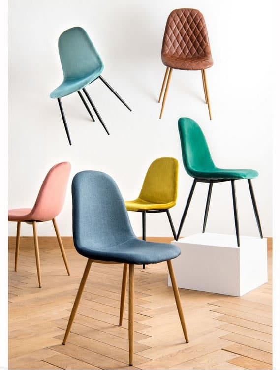 Chaise scandinave couleurs