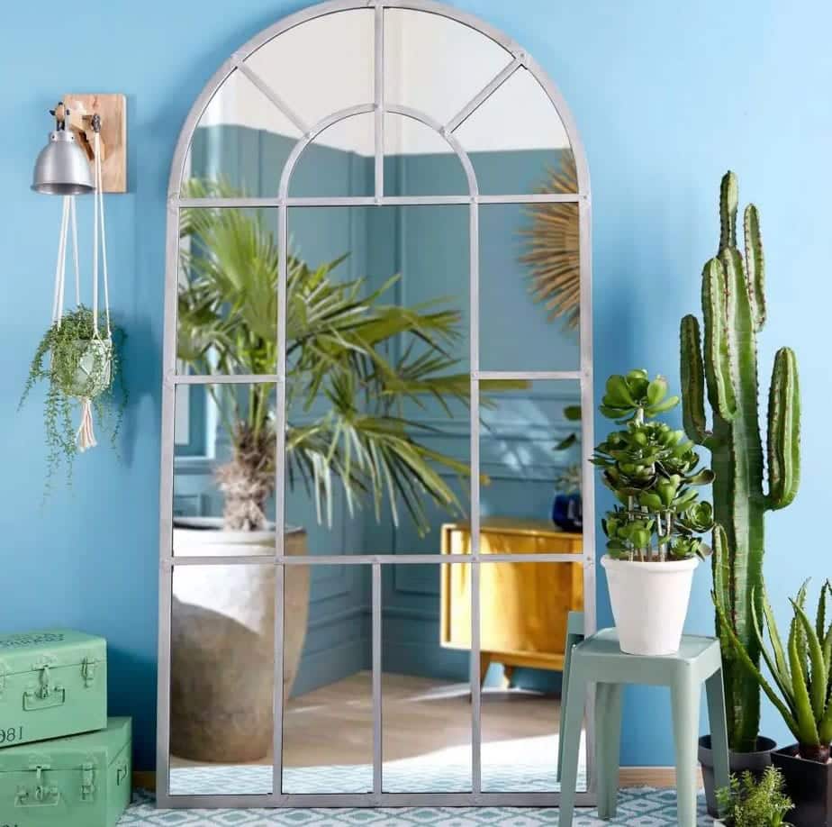 Miroir Fenêtre En Métal Gris 