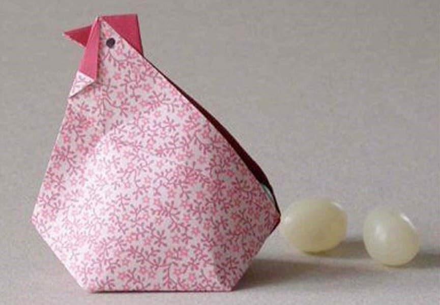 Poule origami 