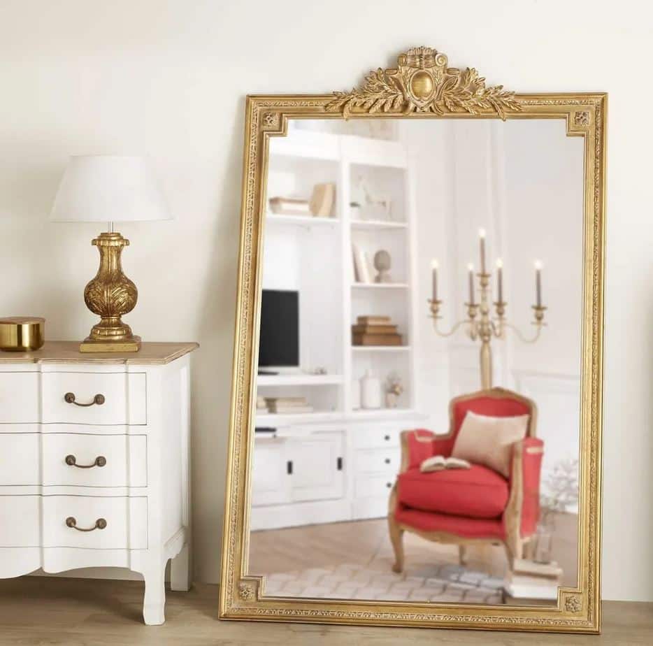 Miroir Moulure Dore