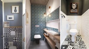 3 styles différents de deco toilettes