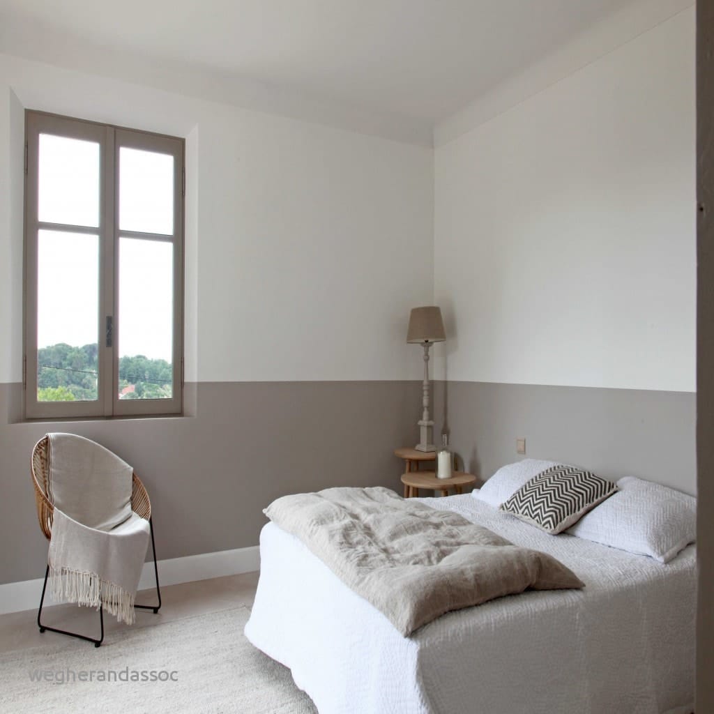CHAMBRE LIN ET TAUPE