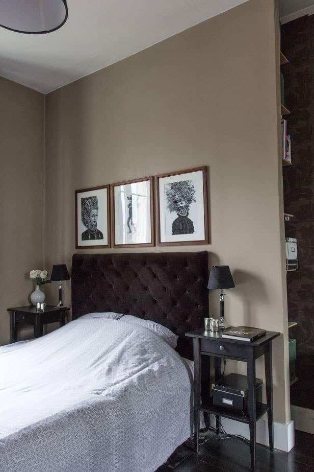 Chambre mur taupe