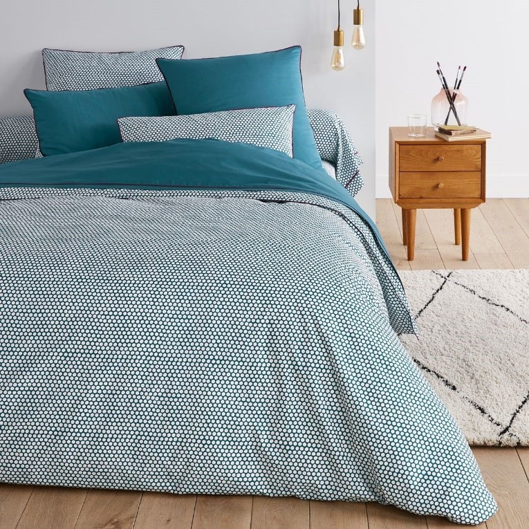 Housse De Couette Lucena Cantos – Motif à Pois Marins, 280 X 270 Cm, Microfibre Polyester Douce