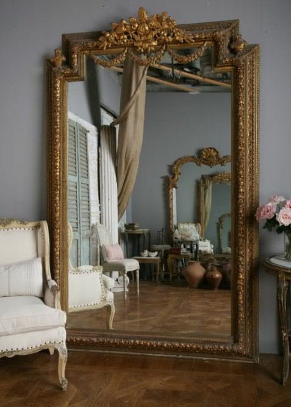 Grand Miroir Baroque Doré 