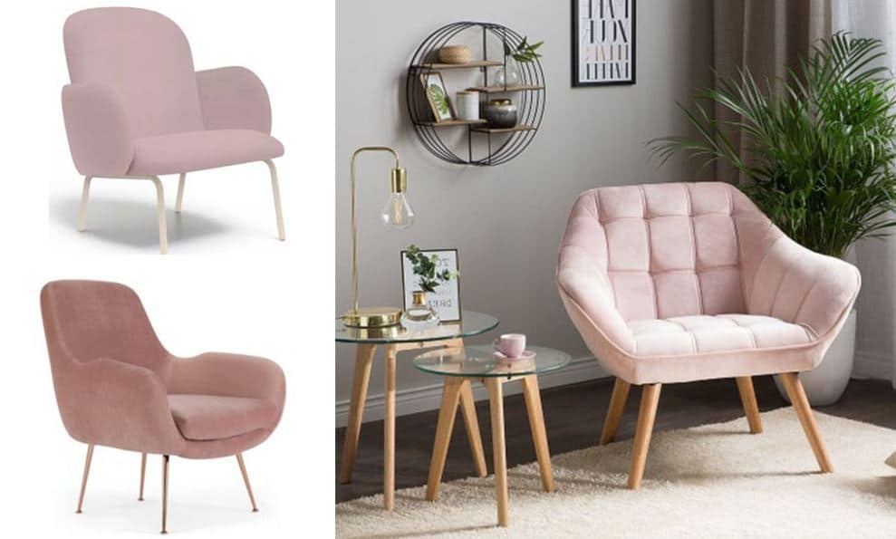 Fauteuil Rose Poudré