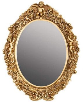 Eaoundm Miroir Mural Ovale décoratif Vintage 37 x 25 cm (Blanc