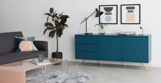 meuble tele bleu canard