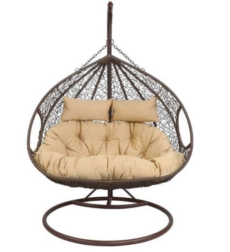 Fauteuil D'extérieur Double Suspendu Avec Coussin œuf - Chaise Longue