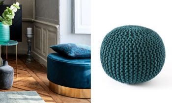 Pouf Bleu Canard