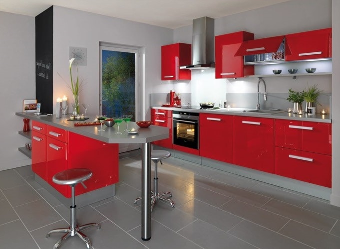 Cuisine Rouge Et Grise