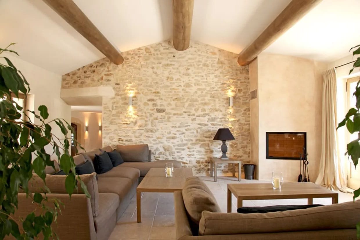 Salon Quelle Couleur Associer Avec Un Mur En Pierre 11 façons de décorer un mur en pierre apparente dans son salon