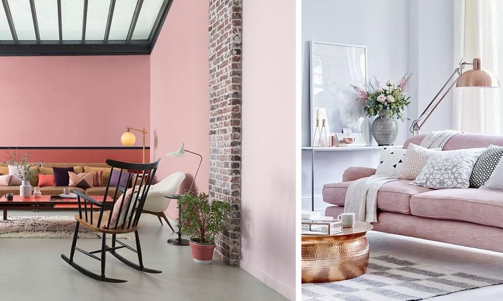 Salon Gris Et Rose