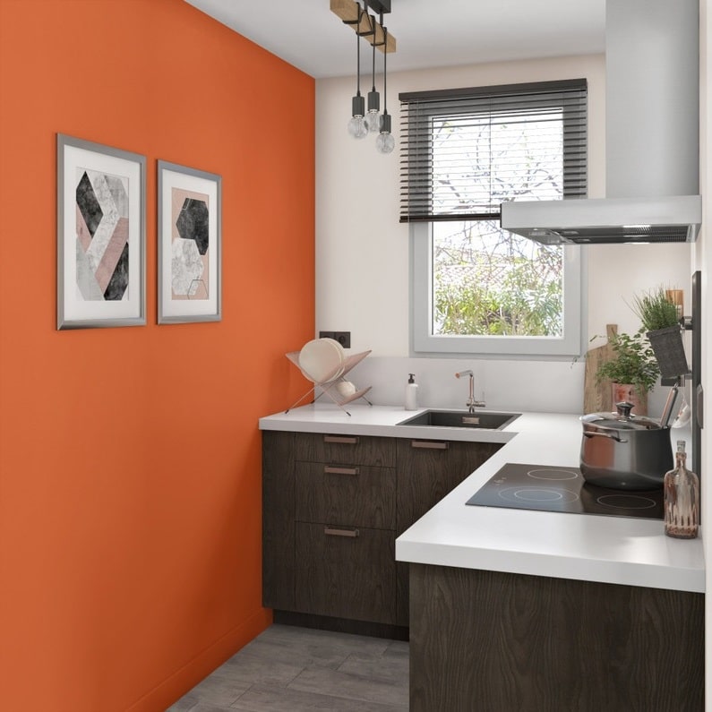 Peinture Murale Orange Pour Cuisine 