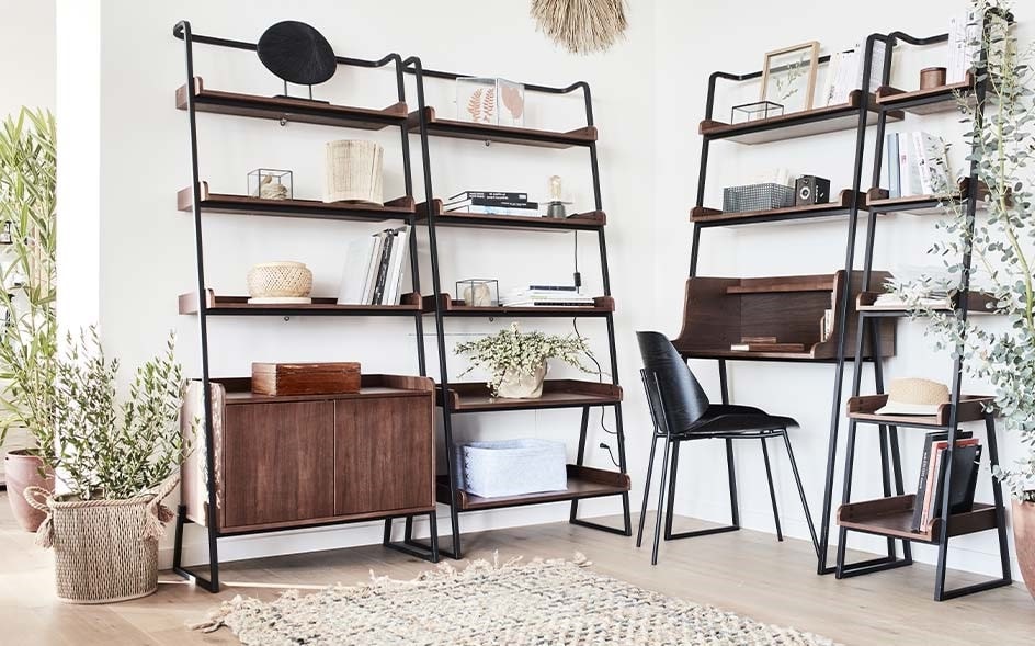 Bureau Bibliothèque Bois Et Métal 