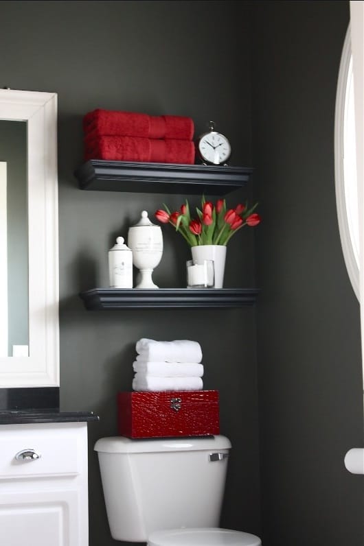 Wc Gris Anthracite Et Rouge 