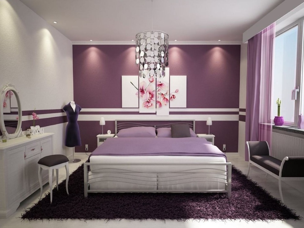 Chambre Violette Et Blanche 