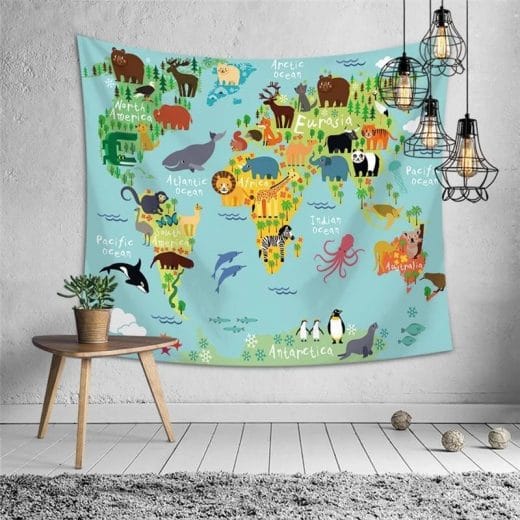 Tenture Murale Le Chat Noir En Tissu Polyester - Plusieurs Tailles (95x73cm à 180x230cm), Décoration Chambre, Salon, Style Bohème, Livrée Avec Clous/crochets - 9