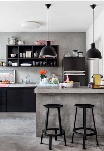 Cuisine Total Look Gris Perle Et Noir 