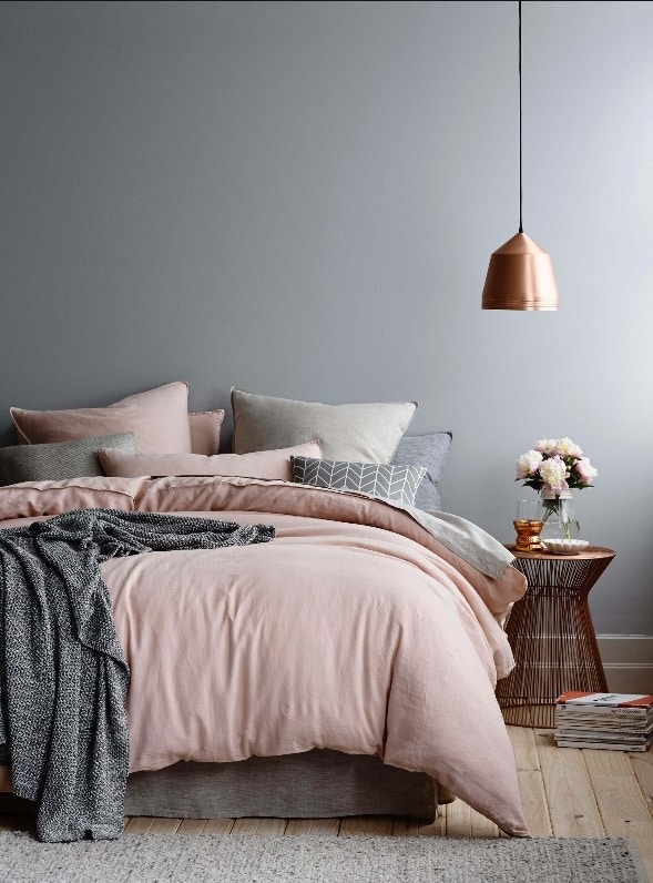 Jolie Chambre Gris Perle Et Rose 