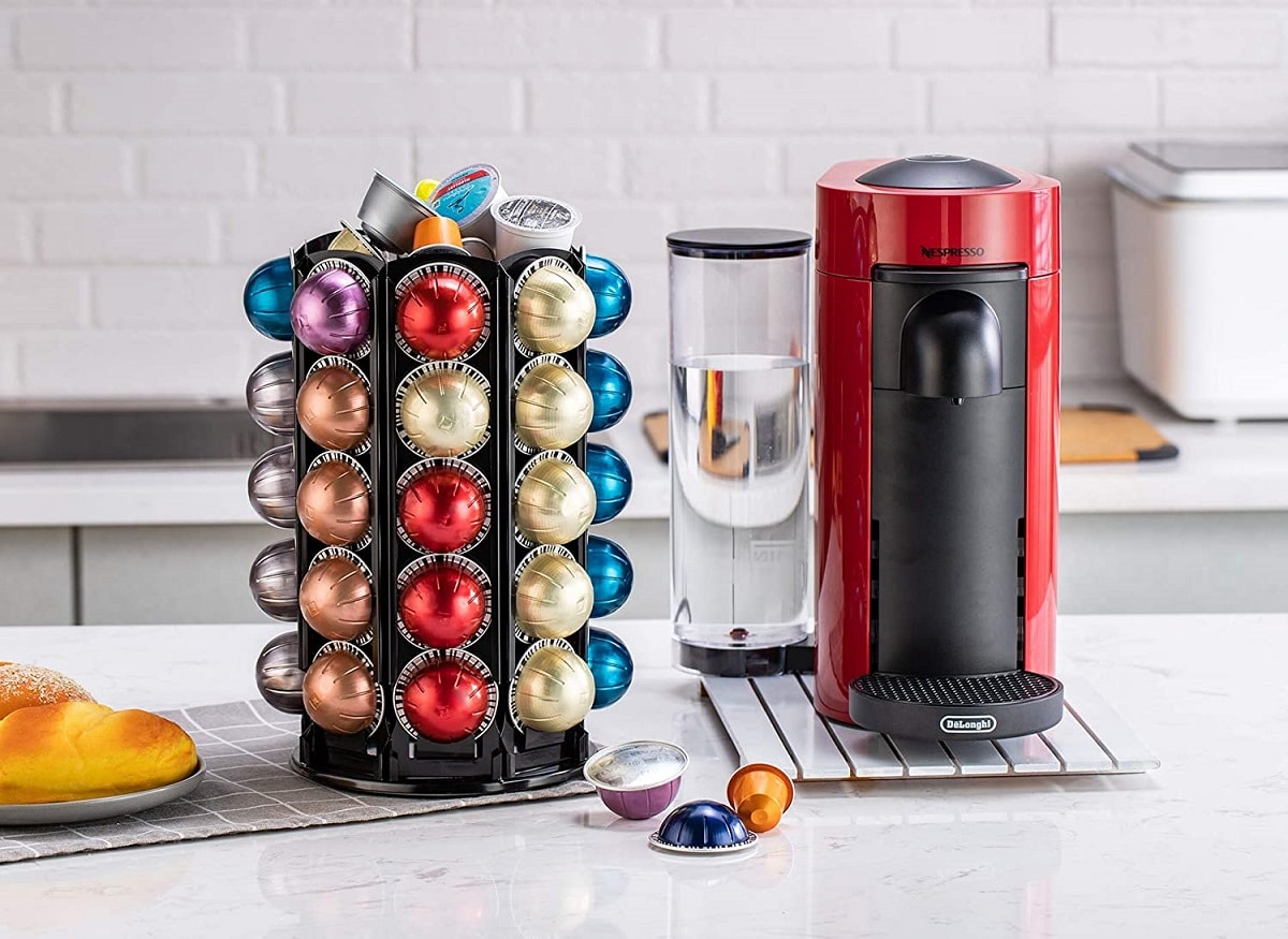 Porte-capsule nespresso rotatif 40 pièces -doré