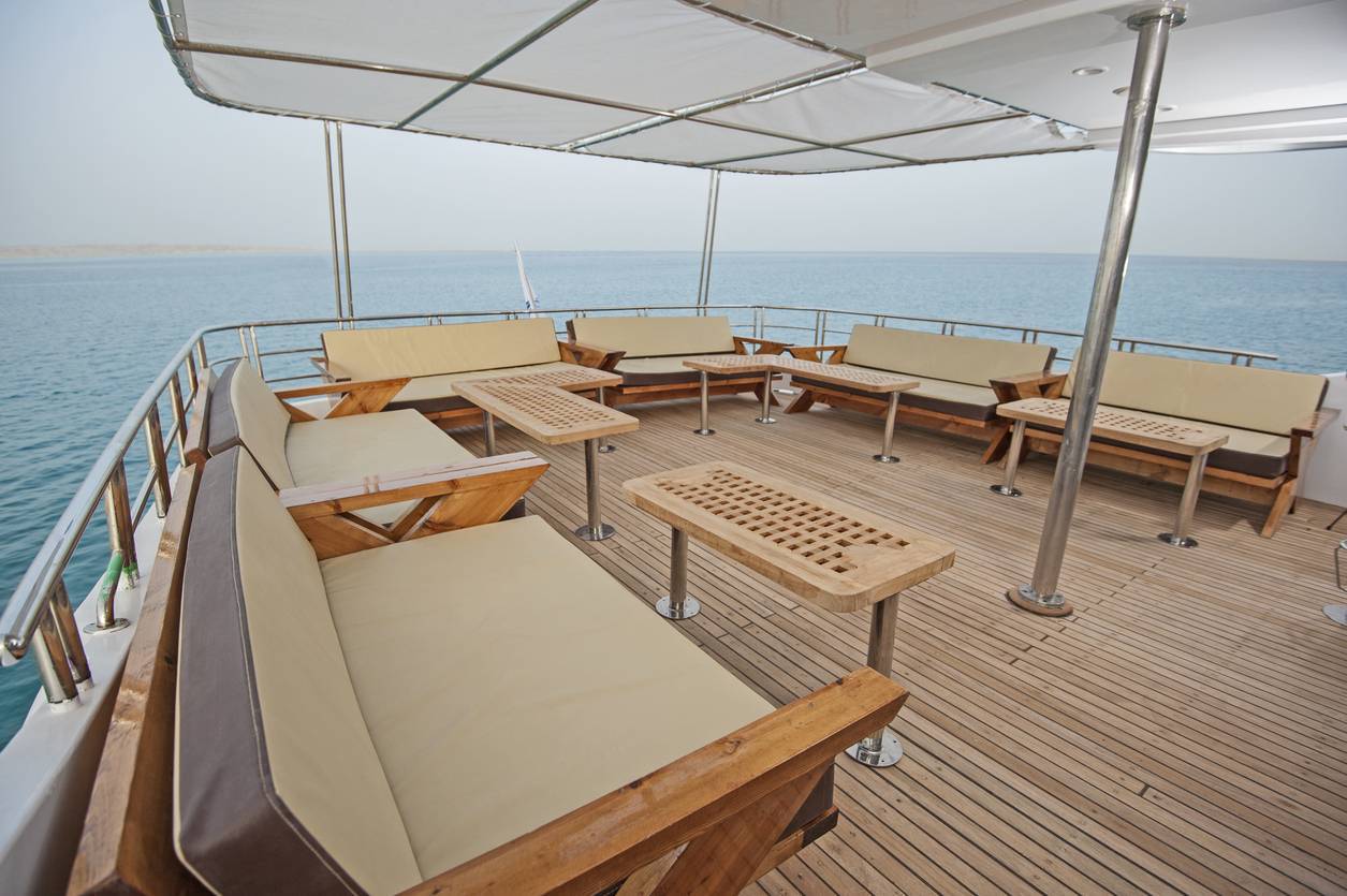 assises confortable dans un bateau