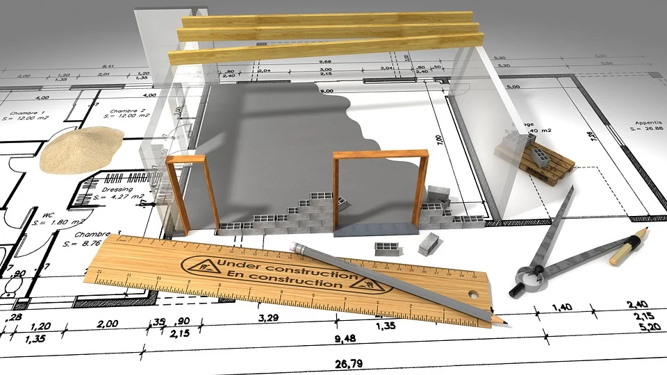 maquette 3D d'une maison en construction