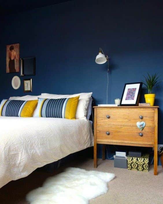 chambre bleu et jaune