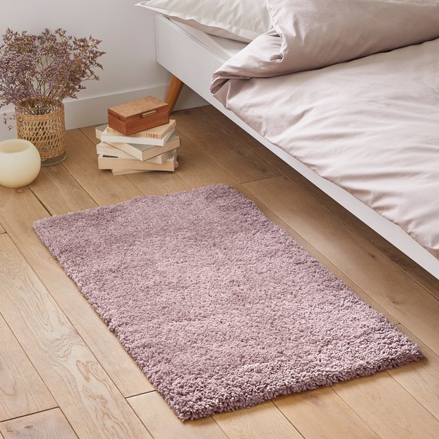 tapis moelleux rose poudre