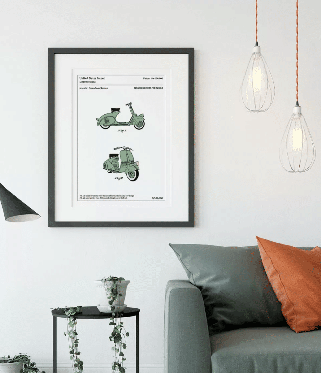 Une décoration moderne avec une affiche de moto très design 