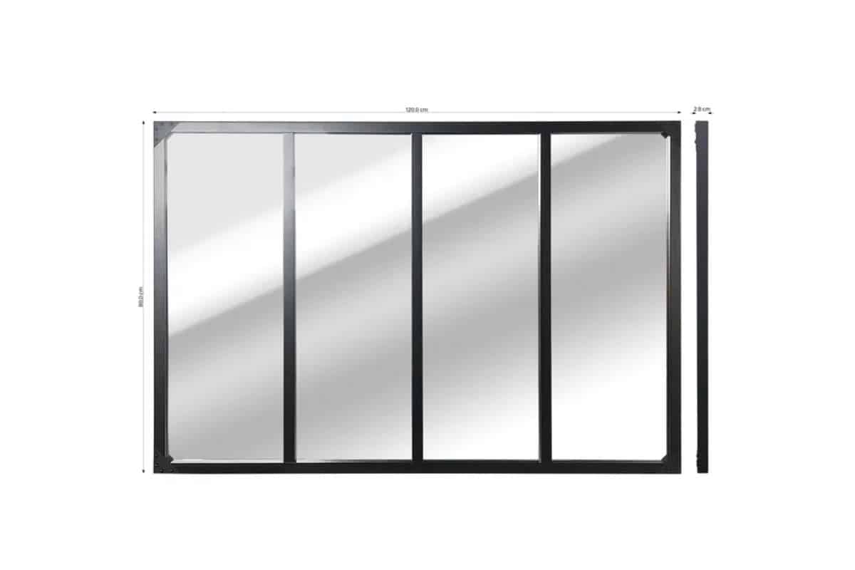 Miroir rectangulaire Loggia noir, l.80 x H.120 cm