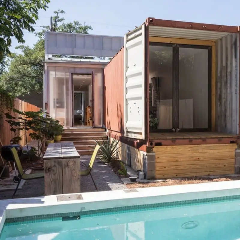 maison container avec piscine