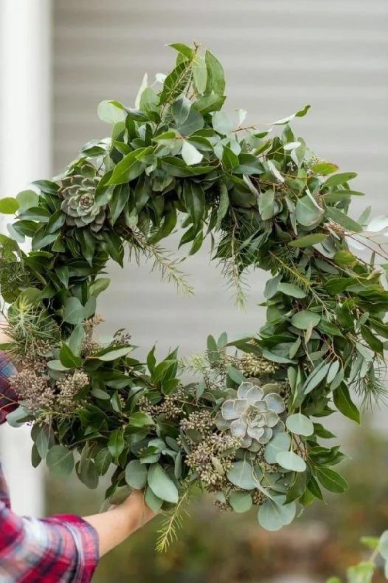 Couronne de Noël version succulents