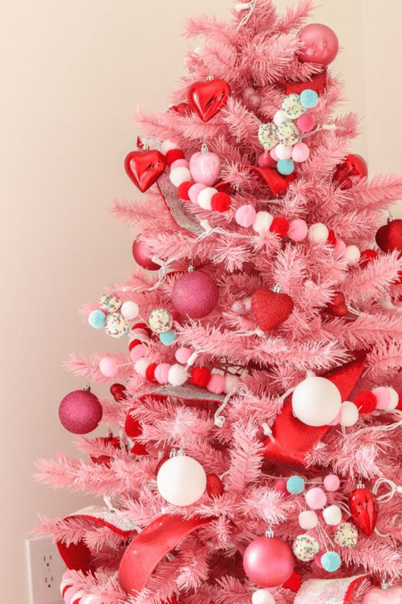 sapin de Noël rose