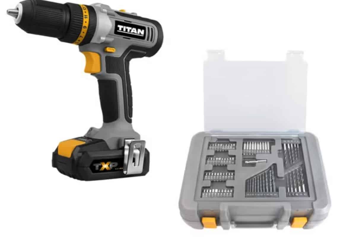 Brico dépôt Perceuse et visseuse à percussion sans fil 18 V + 71 accessoires - Titan