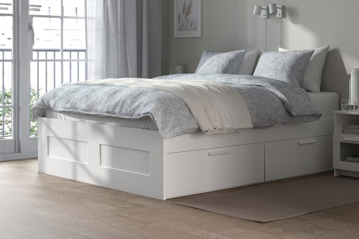 IKEA BRIMNES Cadre lit avec rangement, blanc, 140x200 cm
