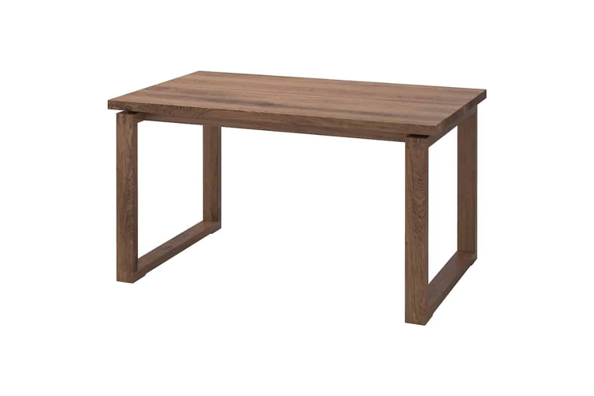 IKEA MÖRBYLÅNGA Table, plaqué chêne teinté brun, 140x85 cm
