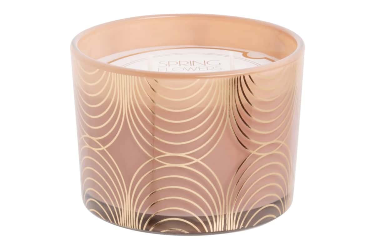 Maisons du Monde ADA Bougie parfumée en verre à motifs dorés 320g