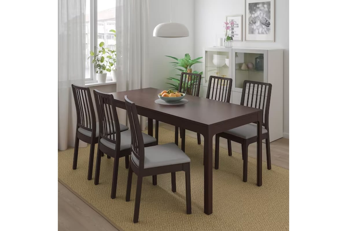 Ikea EKEDALEN Table extensible, brun foncé, 120180x80 cm