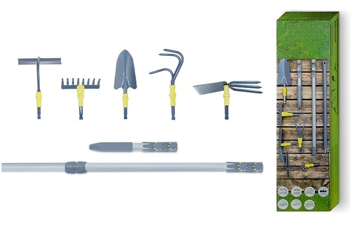 Leclerc Lot d'outils de jardin - Suan - En acier - Multifonctions - Système à clips
