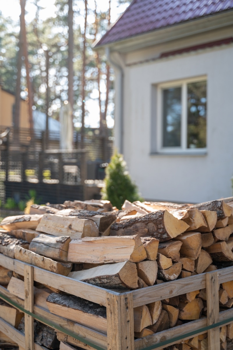 Palette de bois de chauffage