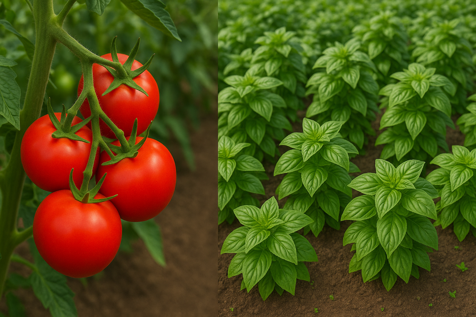 Association tomates-basilic